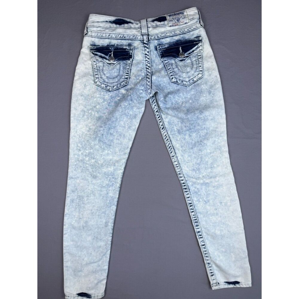 y2k True Religion Misty Skinny Denim Leggings Acid Wash Low Rise